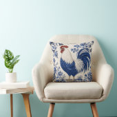 Blue Delft Rooster Farmhouse クッション (椅子)