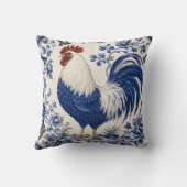 Blue Delft Rooster Farmhouse クッション (裏面)