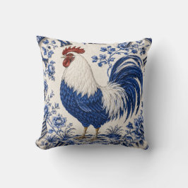Blue Delft Rooster Farmhouse クッション
