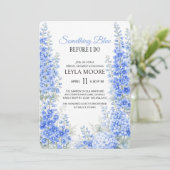 Blue Delphinium Bridal Shower Something Blue 招待状 (スタンド正面)