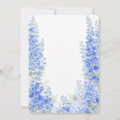 Blue Delphinium Bridal Shower Something Blue 招待状 (裏面)