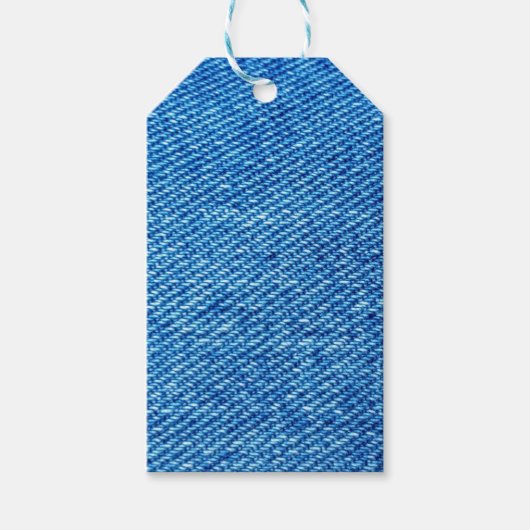 Blue Denimテクスチャ ギフトタグ (正面)