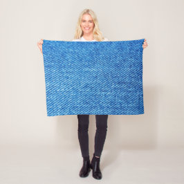 Blue Denimテクスチャ フリースブランケット