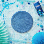 Blue Denimテクスチャ ペーパープレート (パーティー)