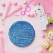 Blue Denimテクスチャ ペーパープレート (パーティー)