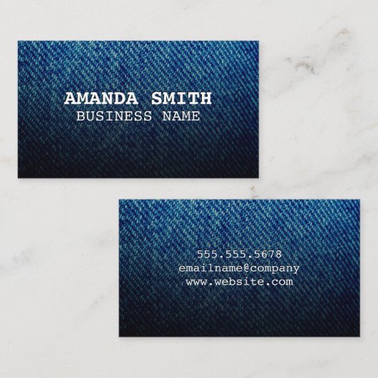 Blue Denimテクスチャ 名刺 (正面/裏面)