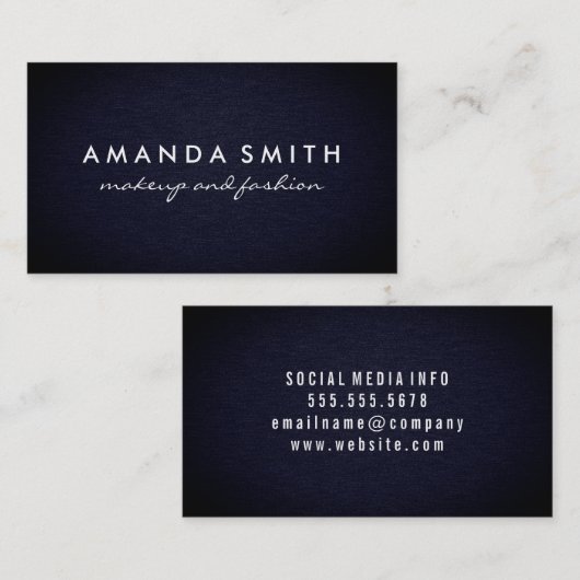 Blue Denimテクスチャ 名刺 (正面/裏面)