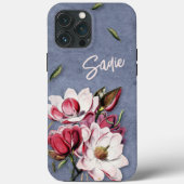 Blue Denim Floral Monogrammed Case-Mate iPhoneケース (裏面)