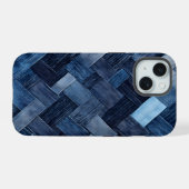 Blue Denim Patch iPhone 15ケース (裏面横)