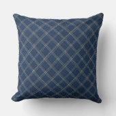 Blue Denim Plaid  Pattern クッション (正面)