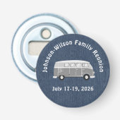 Blue Denim Print, Class or Family Reunion Magnet 栓抜き (正面)