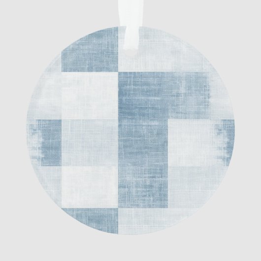 Blue Denim Snowman Christmas オーナメント (裏面)