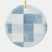 Blue Denim Snowman Christmas セラミックオーナメント (裏面)