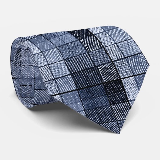 Blue, denim, tartan, plaid . ネクタイ (ロール)
