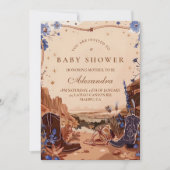 Blue Desert Western Baby Shower 招待状 (正面)