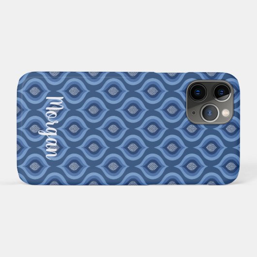 Blue design Phone Case | Cute Pattern Protective  Case-Mate iPhoneケース (裏面(横))