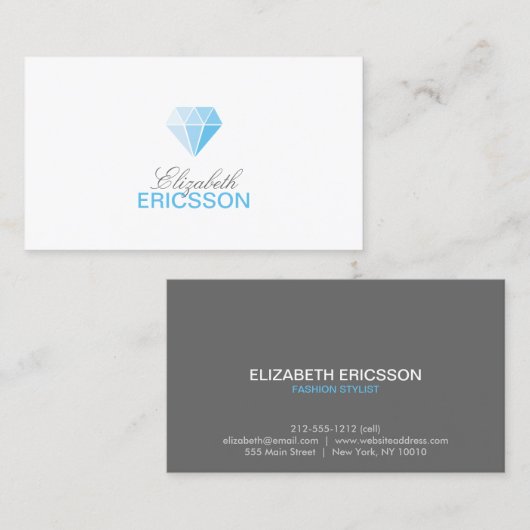 Blue Diamondロゴ名刺 名刺 (正面/裏面)