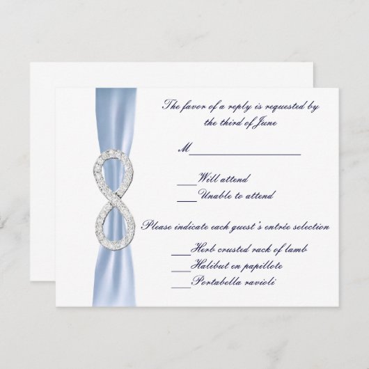Blue Diamond Infinityの結婚応答カード 出欠カード (正面/裏面)