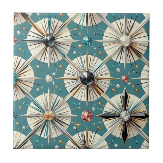 Blue Diamond Mid Century Modern  タイル (正面)