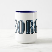 Blue Dimensional George Nameロゴ、 マグカップ (中央)