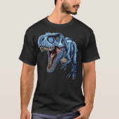 Blue Dinosaur T-Rex Novelty Paleontologist Men Kid Tシャツ (正面)