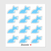 Blue Dinosaur Tyrannosaur Custom-Cut Vinyl Sticker シール (シート)
