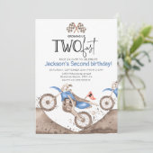 Blue Dirt Bike 2nd birthday - Growing up two fast 招待状 (スタンド正面)