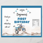 Blue Dirt Bike Boy Birthday Chip Bag Wrapper チラシ (正面)