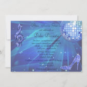 Blue Disco Ball, Princess Coach & Horses Sweet 16 招待状 (裏面)