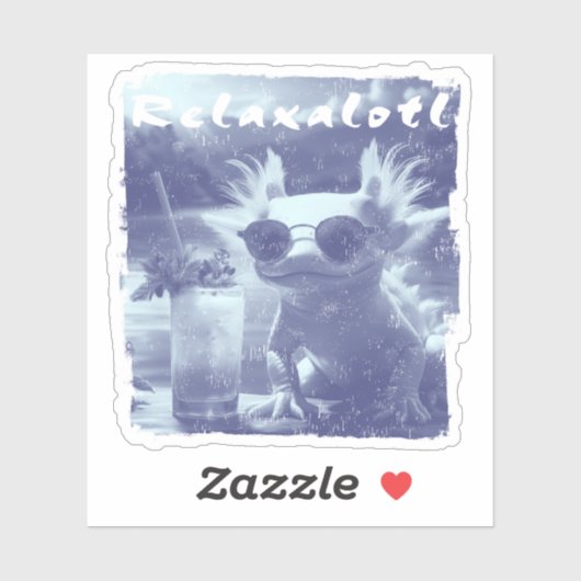 Blue Distressed Relaxalotl Axolotl シール (シート)