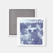 Blue Distressed Relaxalotl Axolotl マグネット (正面/裏面)