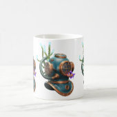 Blue Diving Helmet Character with Starfish コーヒーマグカップ (中央)