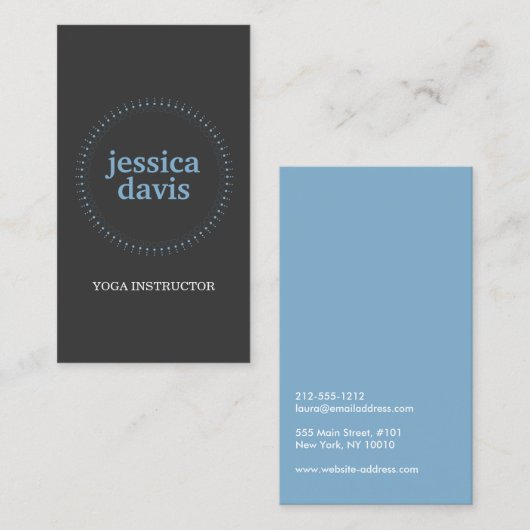 BLUE/DK GRAY名刺の微妙な円 名刺 (正面/裏面)