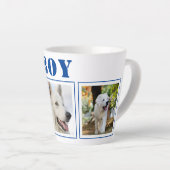 Blue Dog 3フォトコラージュ(名前あり) カフェラテマグ (右アングル)