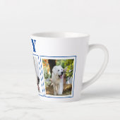 Blue Dog 3フォトコラージュ(名前あり) カフェラテマグ (右)