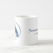 Blue Dog And CatロゴまたはVet Clinicロゴ コーヒーマグカップ (中央)