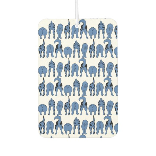 Blue Dog Butts Pattern カーエアーフレッシュナー (正面)