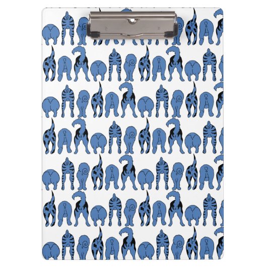 Blue Dog Butts Pattern クリップボード (正面)
