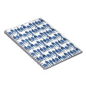 Blue Dog Butts Pattern ノートブック (右側)