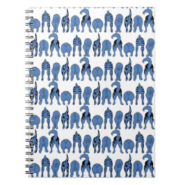 Blue Dog Butts Pattern ノートブック