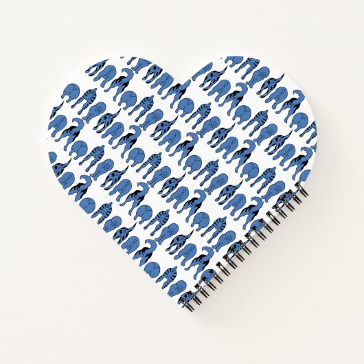 Blue Dog Butts Pattern ノートブック (裏面)