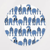 Blue Dog Butts Pattern ラベル (デザイン1)