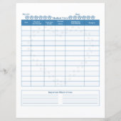 Blue Dog Healthcare Record Keeperページ (裏面)