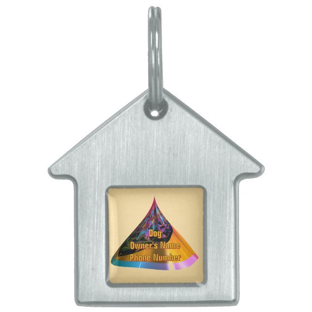 Blue Dog Houseの所有者の名前の電話をパーソナライズ ペットネームタグ (正面)