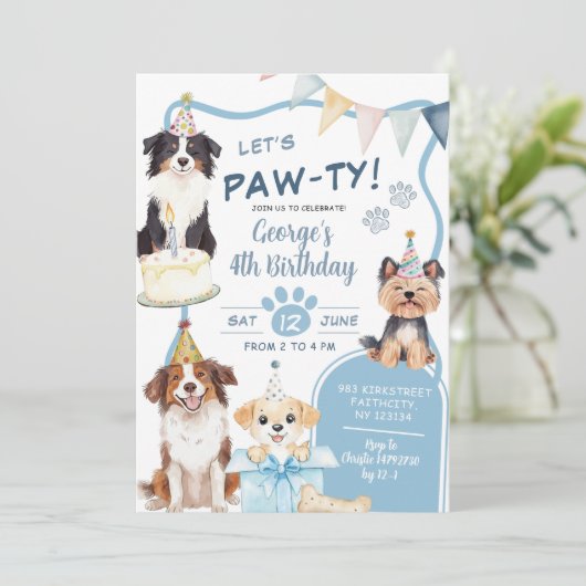 Blue Dog let's Pawty Birthday 招待状 (スタンド正面)