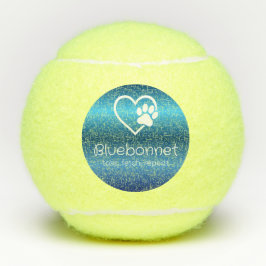 Blue Dog Name Tennis Ball 'toss, fetch, repeat' テニスボール