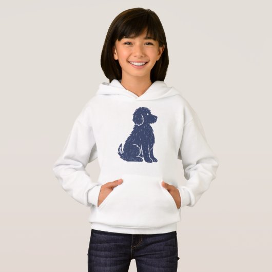 Blue Dog Silhouette Minimal Art (正面フル)