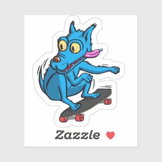 Blue dog skater シール (シート)