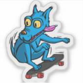 Blue dog skater シール (正面)