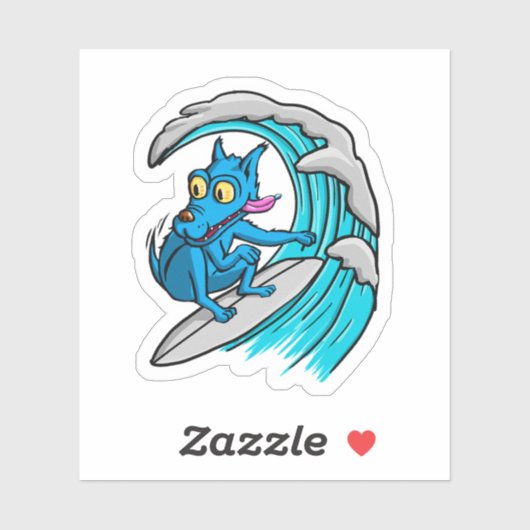 Blue dog surfer シール (シート)